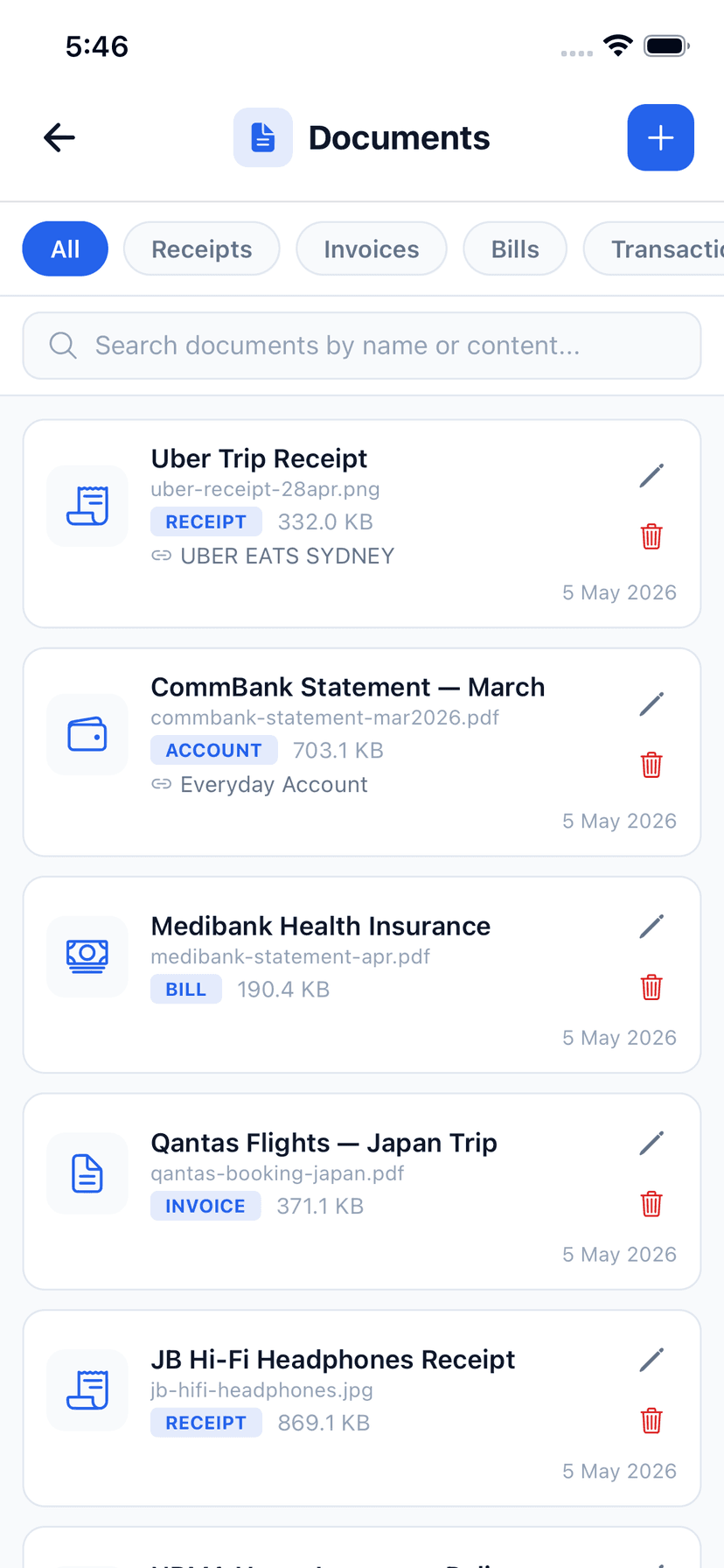 Wealthra iOS app — Documents